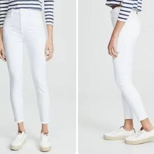FRAME White Ali Highrise Skinny Cigarette Jeans